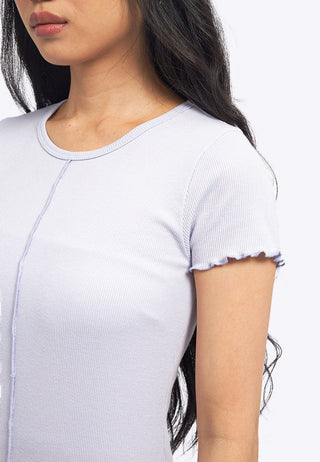 Short Sleeve Overlock Midi Dress