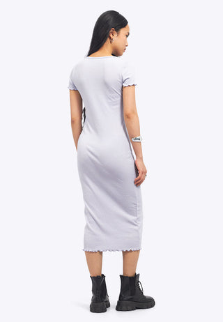Short Sleeve Overlock Midi Dress
