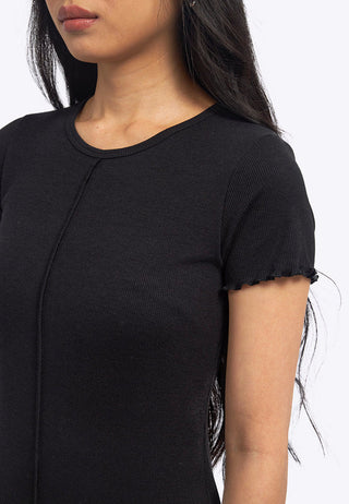 Short Sleeve Overlock Midi Dress