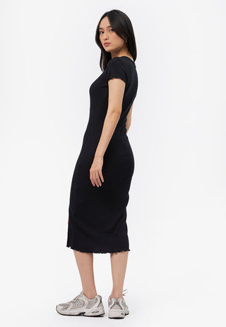 Lettuce Hem Midi Dress with Slit