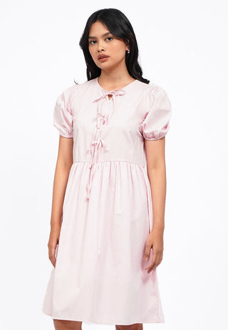 Balloon Sleeves Midi Dress