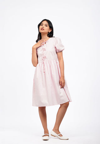 Balloon Sleeves Midi Dress