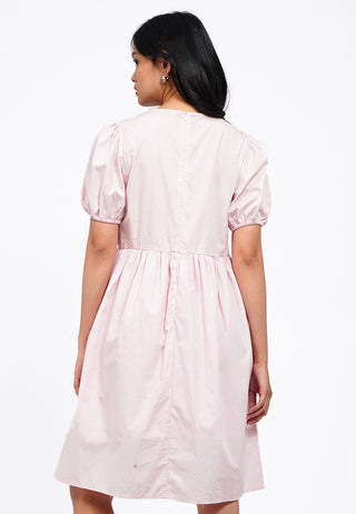 Balloon Sleeves Midi Dress