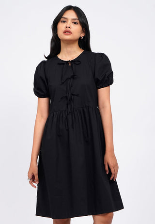 Balloon Sleeves Midi Dress