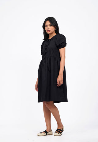 Balloon Sleeves Midi Dress