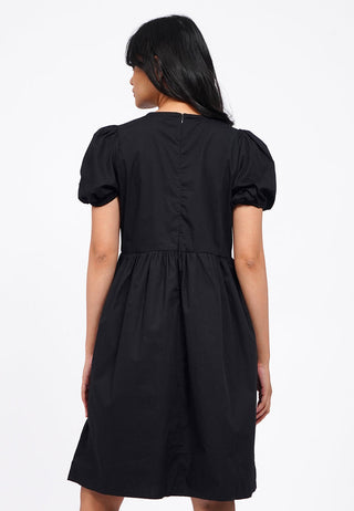 Balloon Sleeves Midi Dress