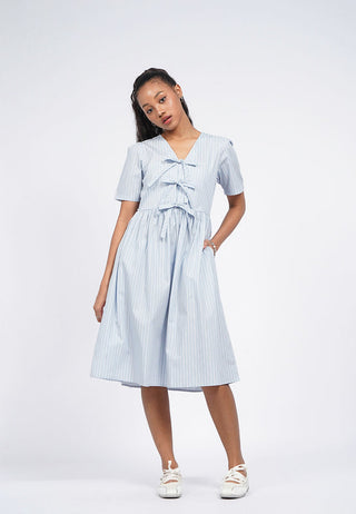 Front Tie V-Neck Midi Dress