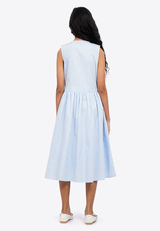 A-Line Sleeveless Pleated Dress
