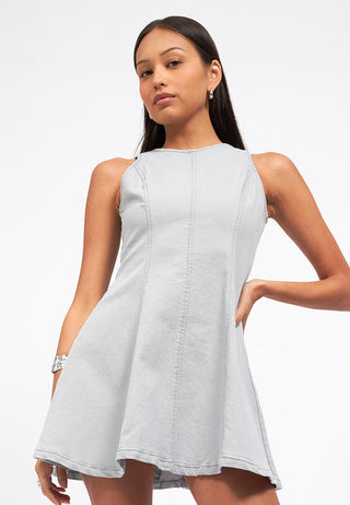 Sleeveless Mini Denim Dress