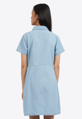 Short Sleeve Denim Mini Dress
