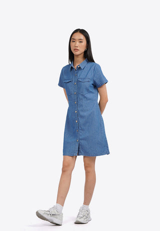 Short Sleeve Denim Mini Dress