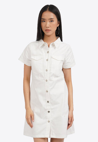 Short Sleeve Denim Mini Dress