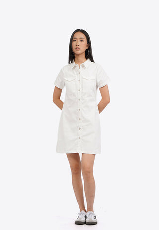 Short Sleeve Denim Mini Dress