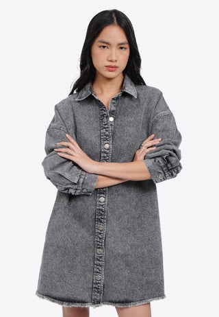Long Sleeve Denim Shirt Dress