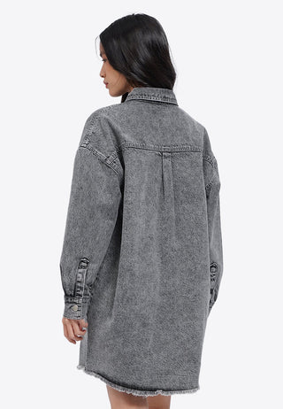 Long Sleeve Denim Shirt Dress