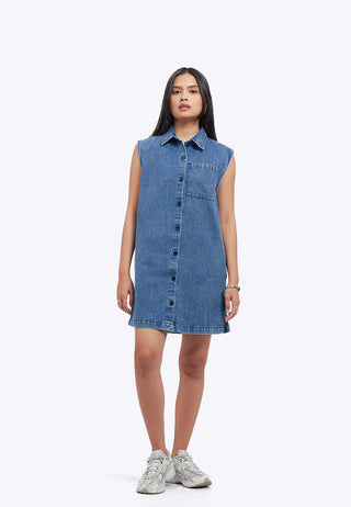 Sleeveless Denim Mini Dress