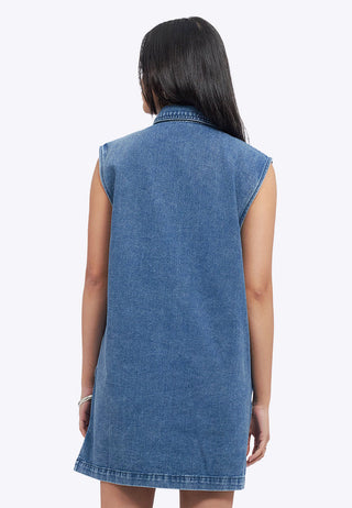 Sleeveless Denim Mini Dress