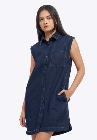 Sleeveless Denim Mini Dress