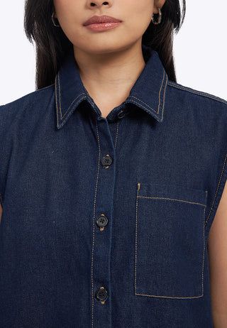 Sleeveless Denim Mini Dress