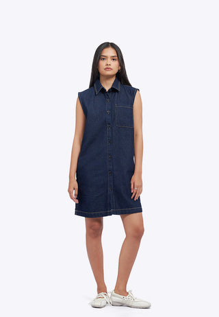 Sleeveless Denim Mini Dress