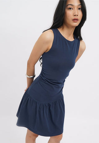 Side Ruched Sleeveless Mini Dress
