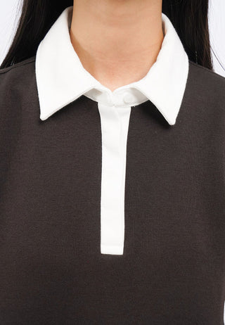 Box Pleats Short Sleeve Polo Dress