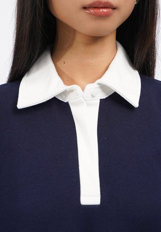 Box Pleats Short Sleeve Polo Dress