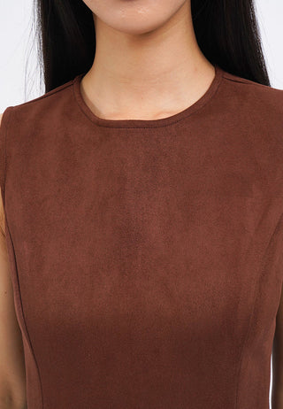 Pleated Low Waist Sleeveless Dress