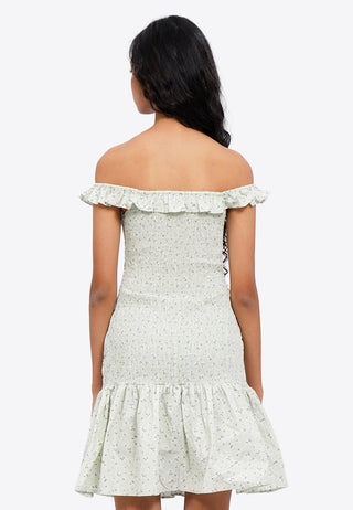 Smocked Off Shoulder Mini Dress
