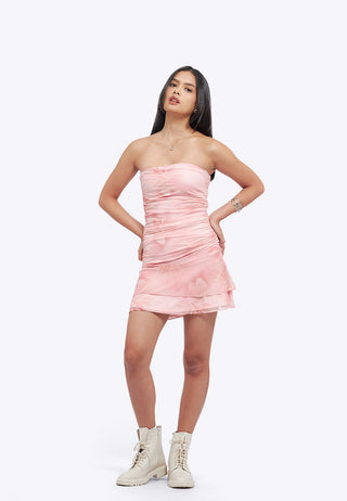 Drappery Mini Tube Dress