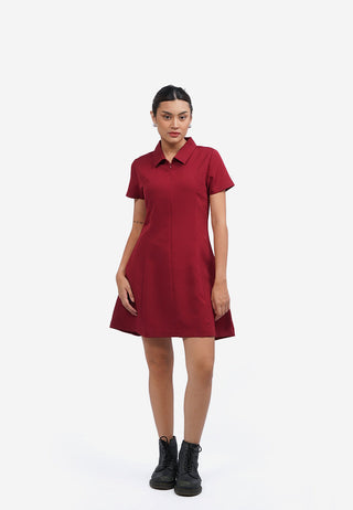 Short Sleeve Collared Mini Dress