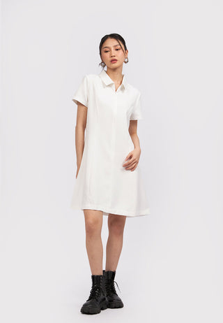 Short Sleeve Collared Mini Dress