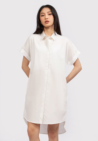 Roll Up Mini Shirt Dress