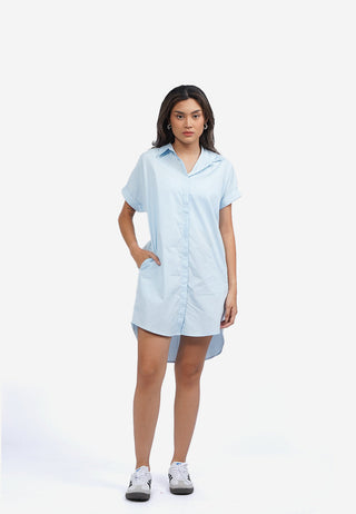 Roll Up Mini Shirt Dress