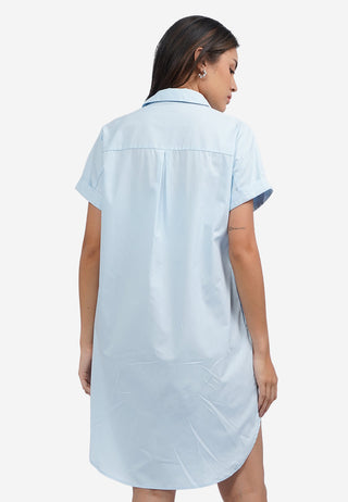 Roll Up Mini Shirt Dress