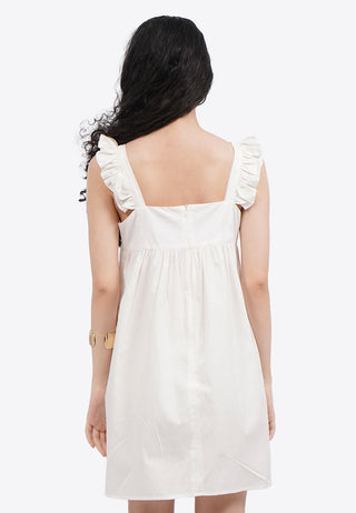 Sleeveless Mini Dress with Frills Strap