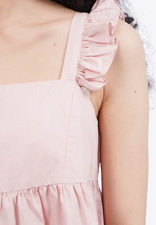 Sleeveless Mini Dress with Frills Strap