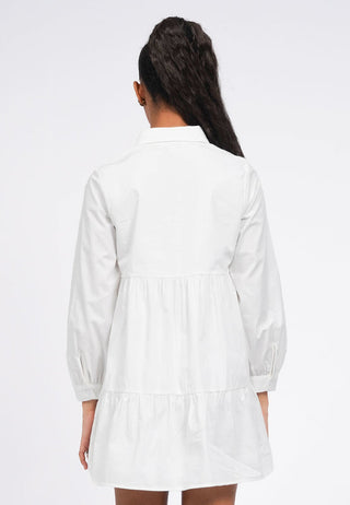 Long Sleeve Tiered Shirt Dress