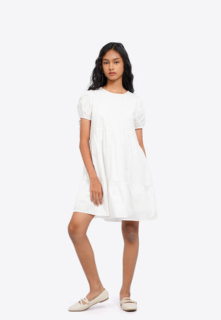 Puff Sleeve Tiered Mini Dress