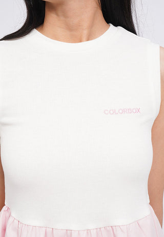 Contrast Sleeveless Mini Dress