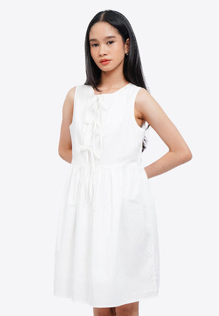 Tied Front Sleeveless Mini Dress