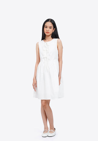Tied Front Sleeveless Mini Dress