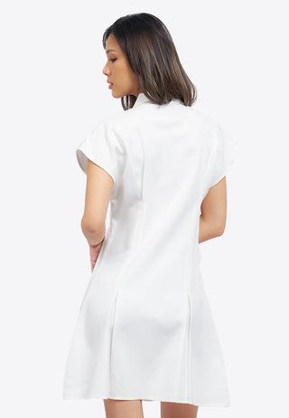 Zip Up Short Sleeve Mini Dress