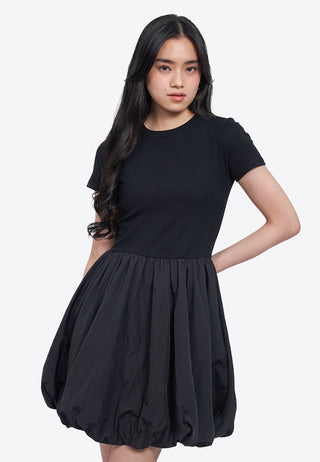 Short Sleeve Balloon Mini Dress