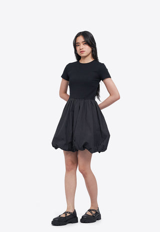Short Sleeve Balloon Mini Dress