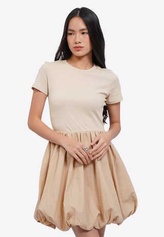 Short Sleeve Balloon Mini Dress