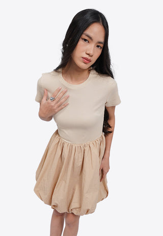 Short Sleeve Balloon Mini Dress