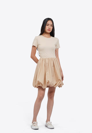 Short Sleeve Balloon Mini Dress