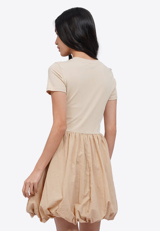 Short Sleeve Balloon Mini Dress