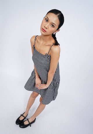 Gingham Strappy Mini Dress